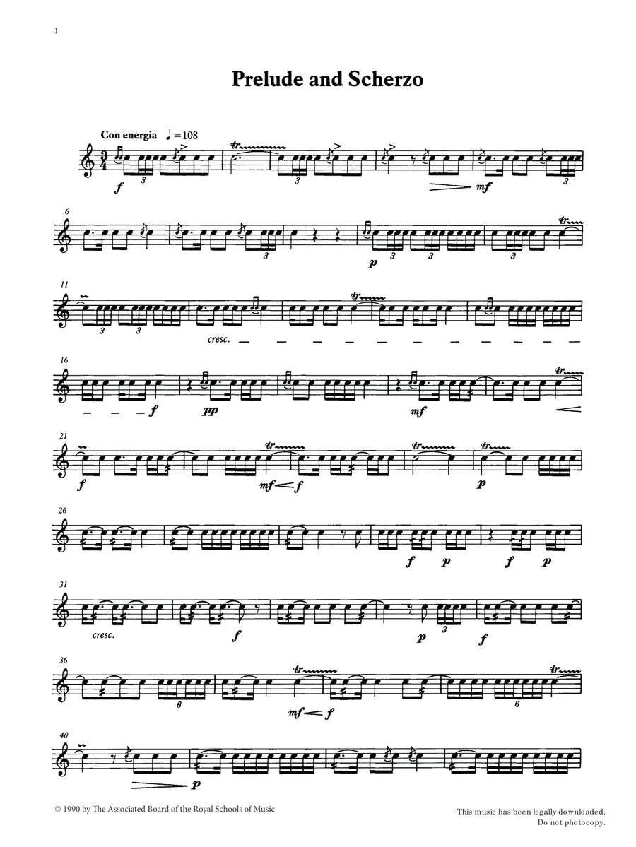 Prelude and Scherzo from Graded Music for Snare Drum, Book IV Percussion scores gallery preview page 1