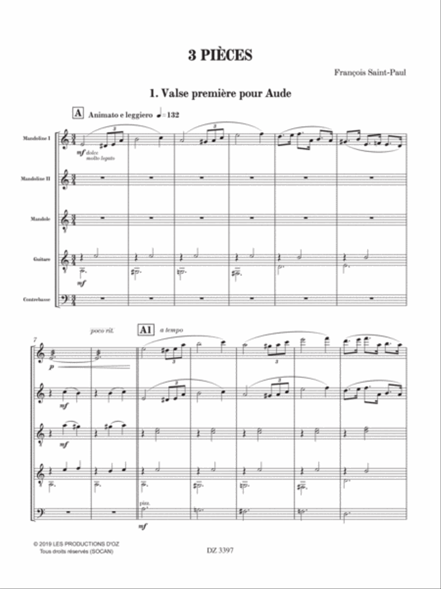 3 Pièces Orchestra scores gallery preview page 4