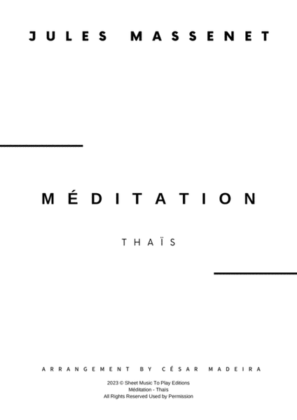 Meditation from Thais - Bb Clarinet and Piano (Full Score and Parts) image number null