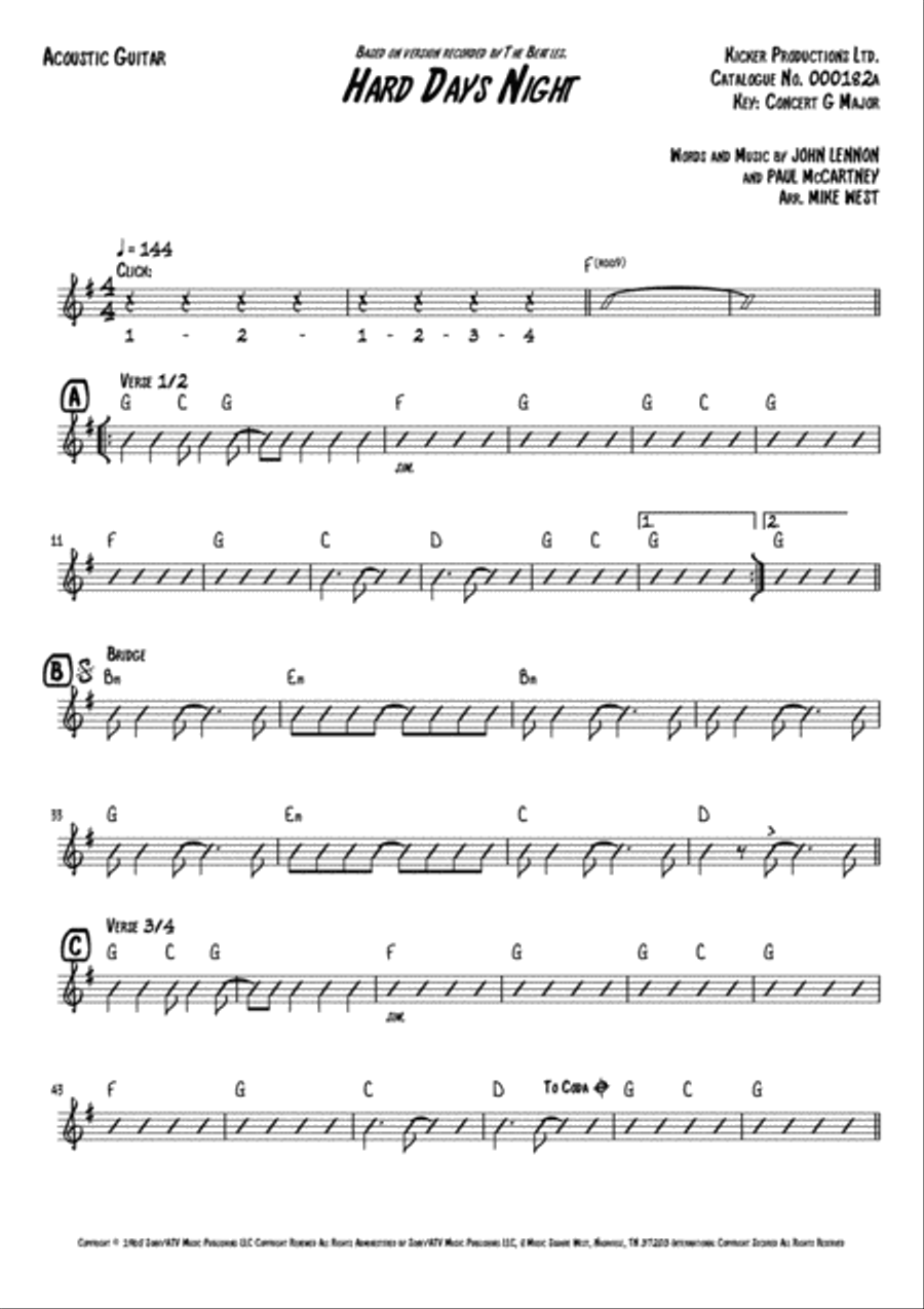 Another Hard Day's Night Small Ensemble scores gallery preview page 2