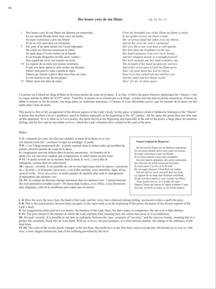 Op. 45, No. 13: Des beaux yeux de ma Diane from Songs of Gouvy, V2 Voice Solo scores gallery preview page 1