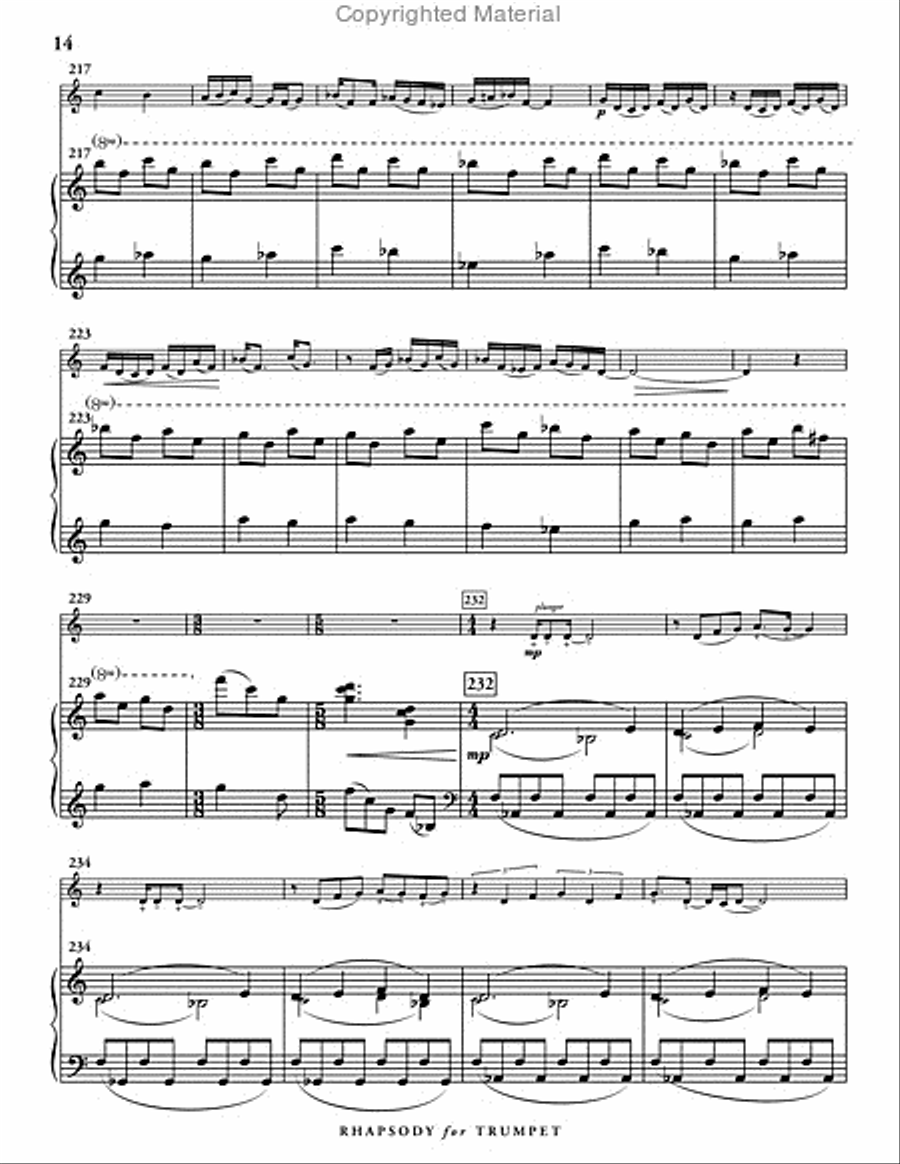 Rhapsody for Trumpet (score & 1 part) Trumpet Solo scores gallery preview page 15