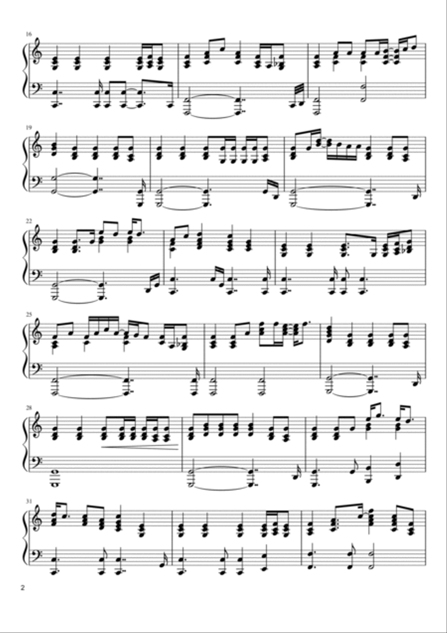 Don't Let The Sun Go Down On Me Piano Solo scores gallery preview page 2