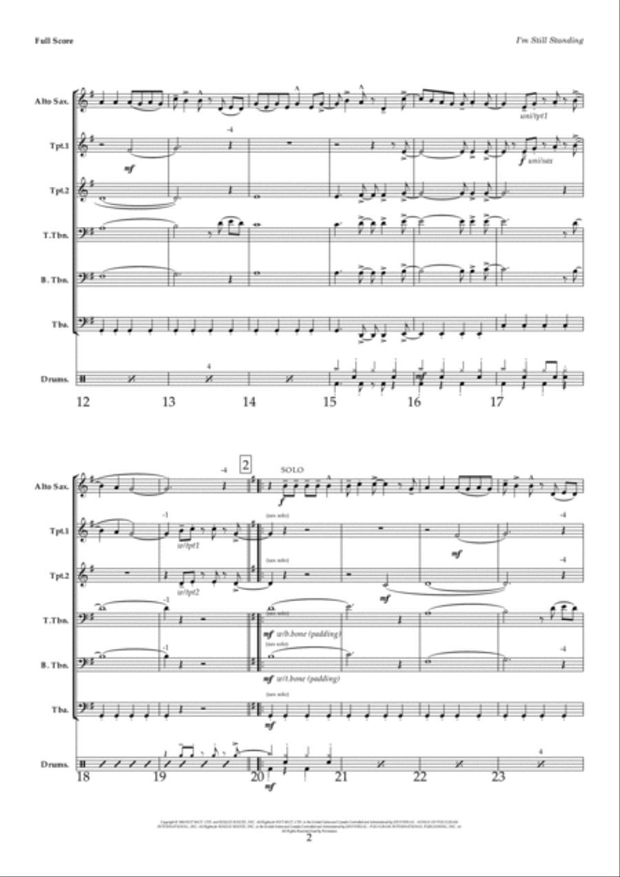 I'm Still Standing Concert Band scores gallery preview page 2