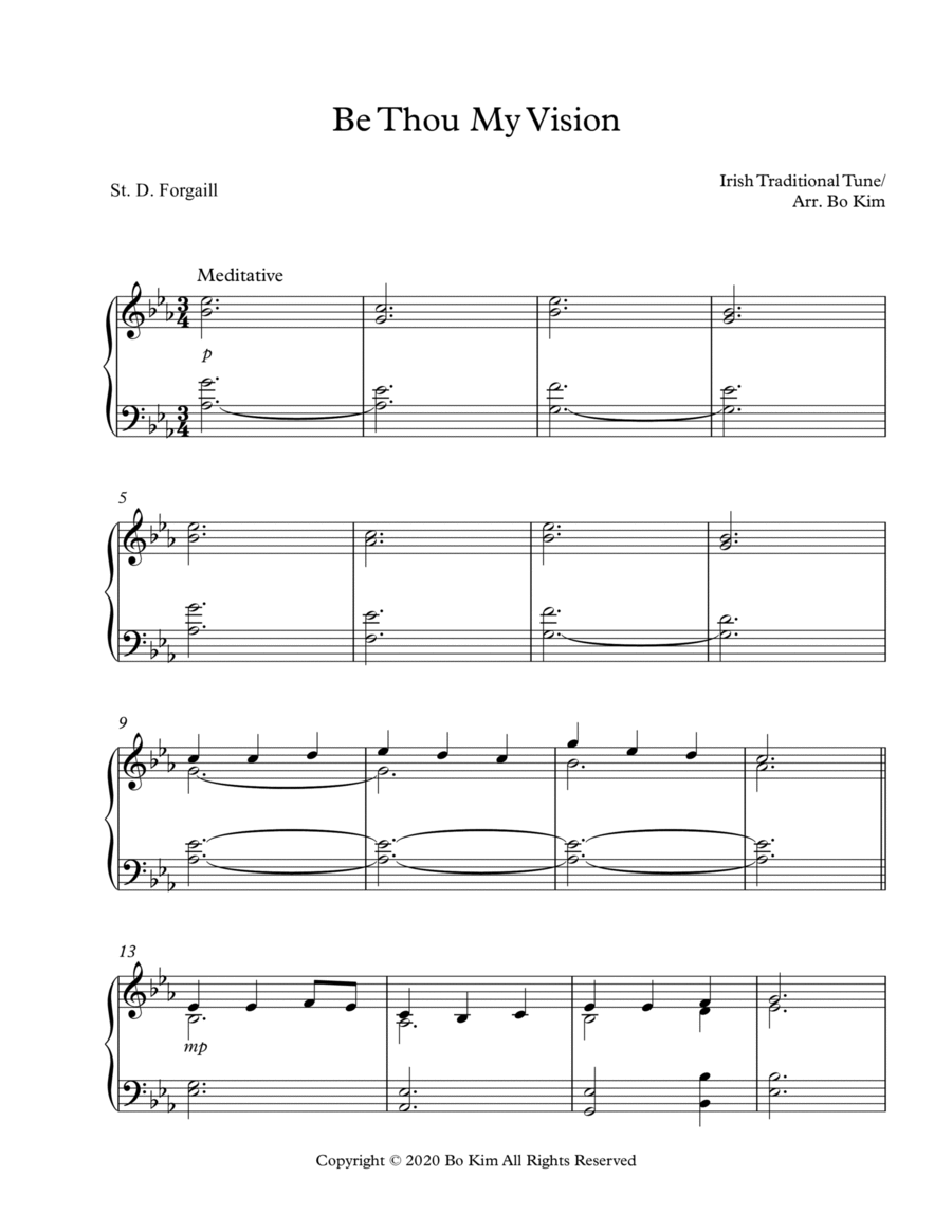 Prayer of St. Patrick (Be Thou My Vision) Piano Solo scores gallery preview page 1
