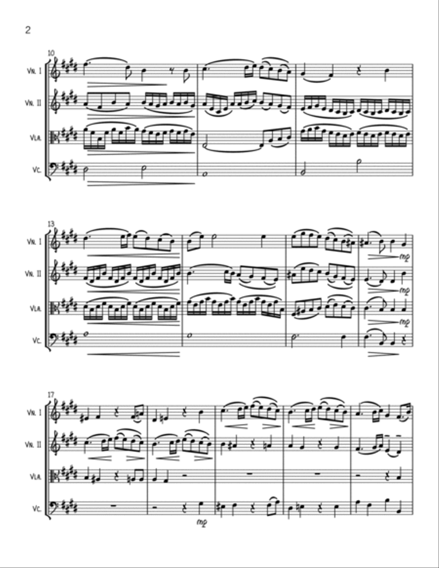Soave Sia Il Vento from Cosi Fan Tutte | String Quartet String Quartet scores gallery preview page 2
