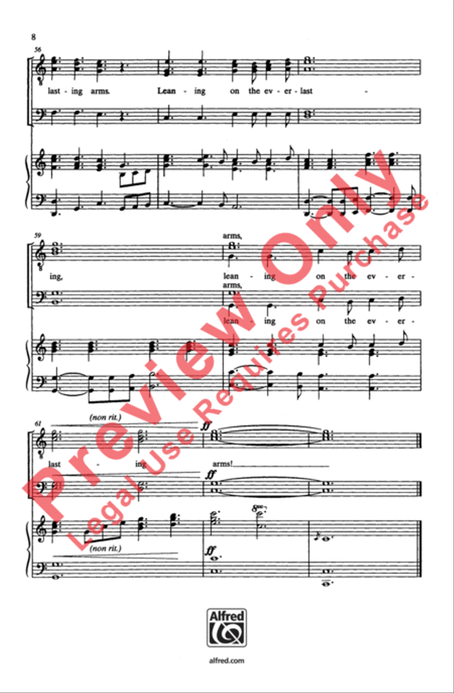 Leaning on the Everlasting Arms Men's Choir scores gallery preview page 8