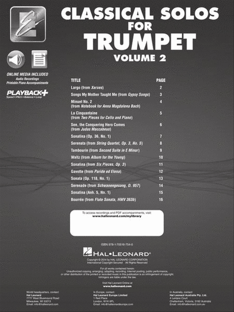 Classical Solos for Trumpet – Volume 2 Concert Band Methods scores gallery preview page 3