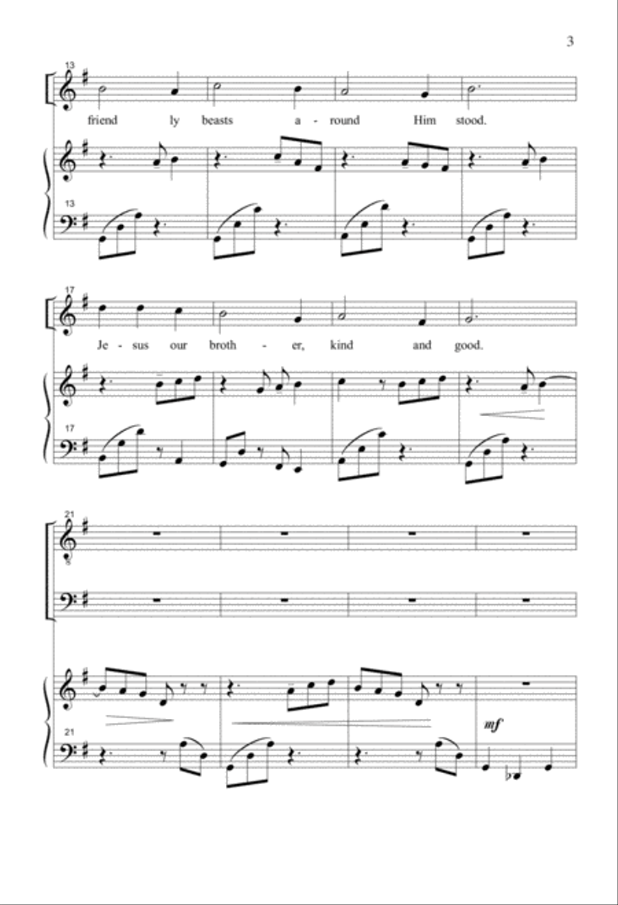 The Friendly Beasts 4-Part scores gallery preview page 2