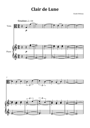 Clair de Lune by Debussy - Viola and Piano