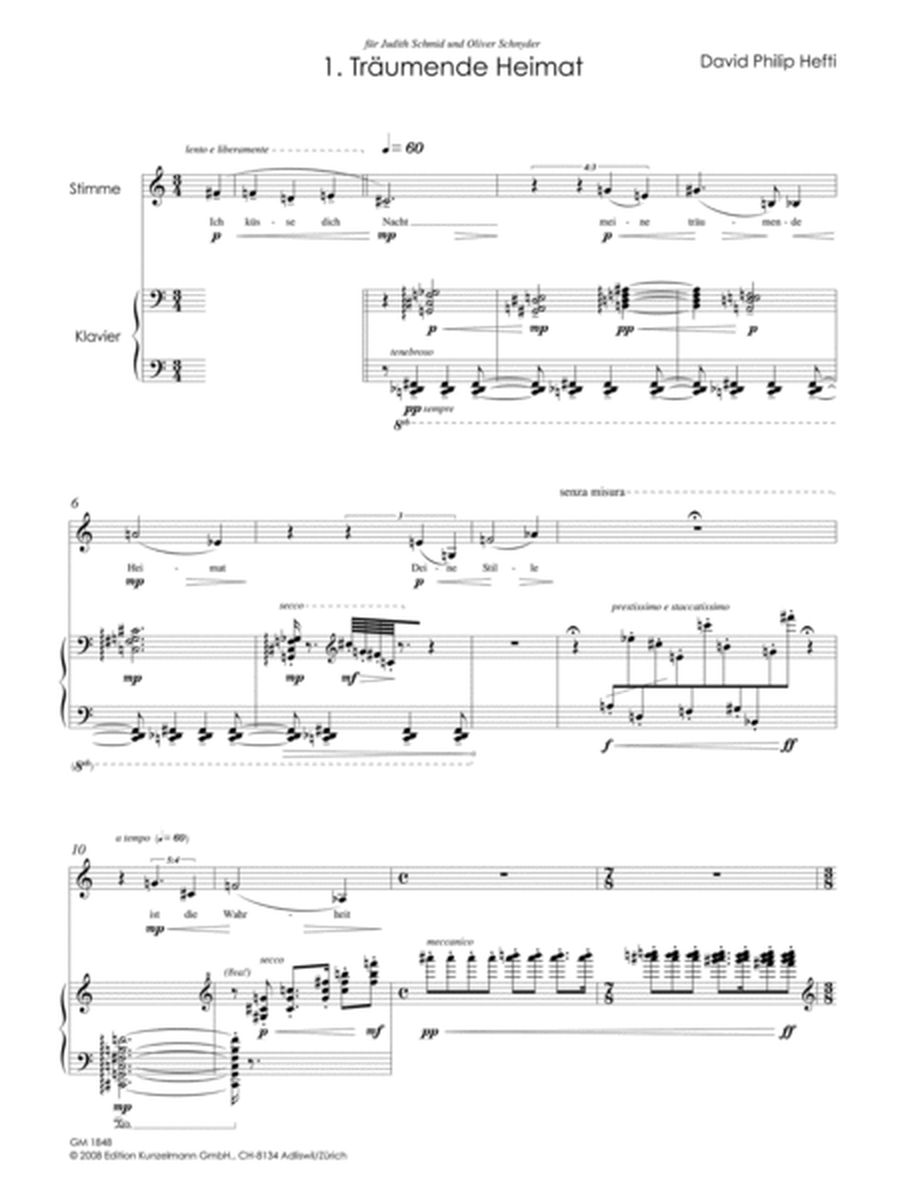 Rosenblätter, Song cycle for medium voice and piano