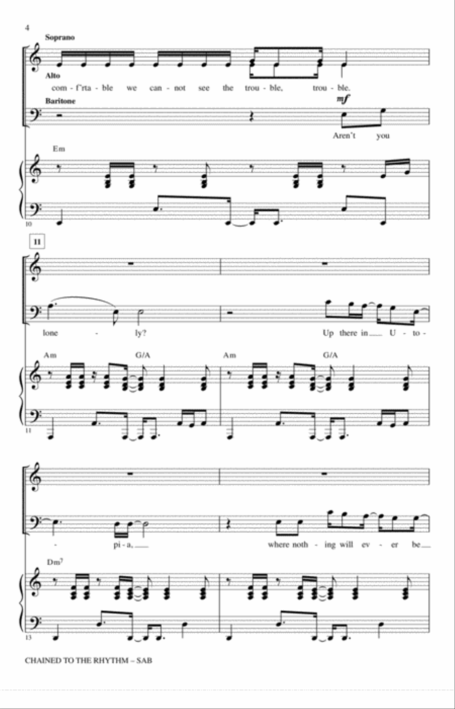 Chained To The Rhythm 3-Part scores gallery preview page 3