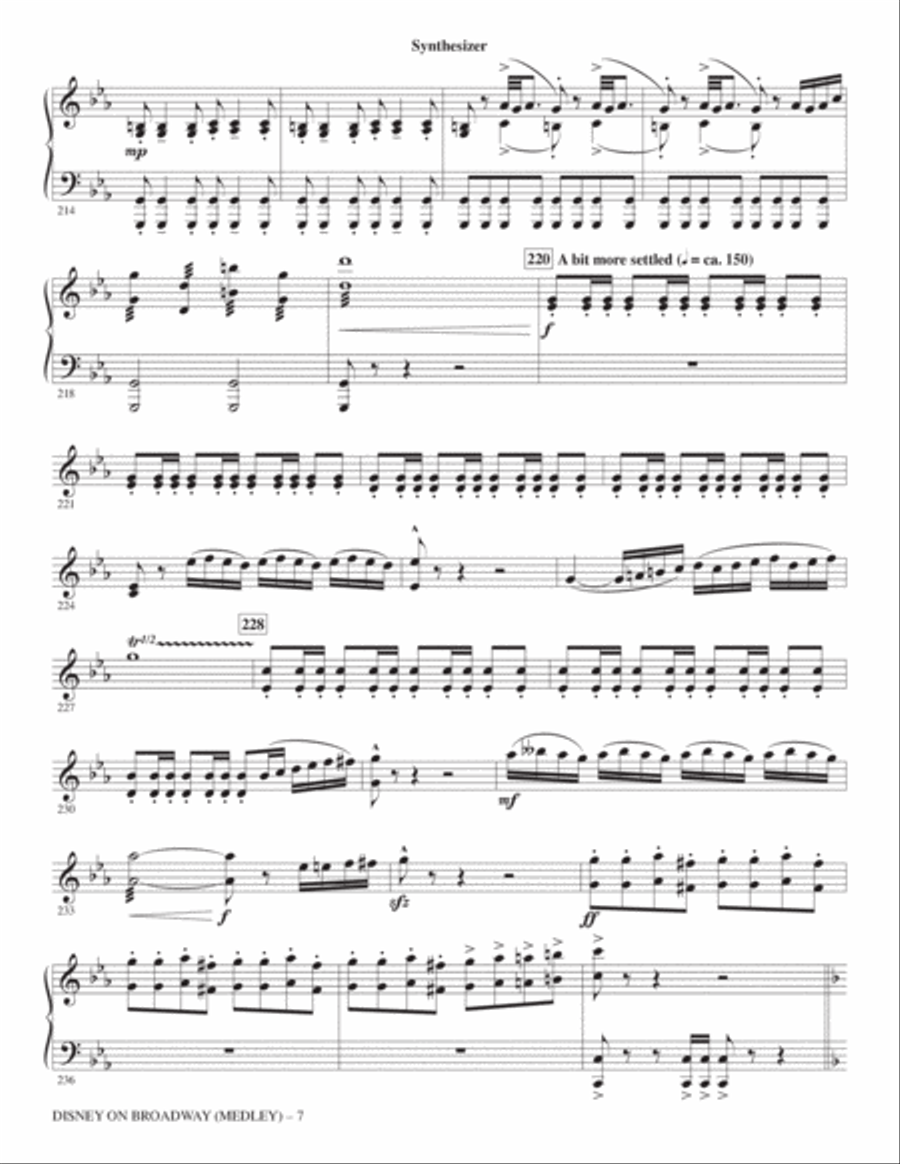 Disney On Broadway (Medley) - Synthesizer Choir scores gallery preview page 7