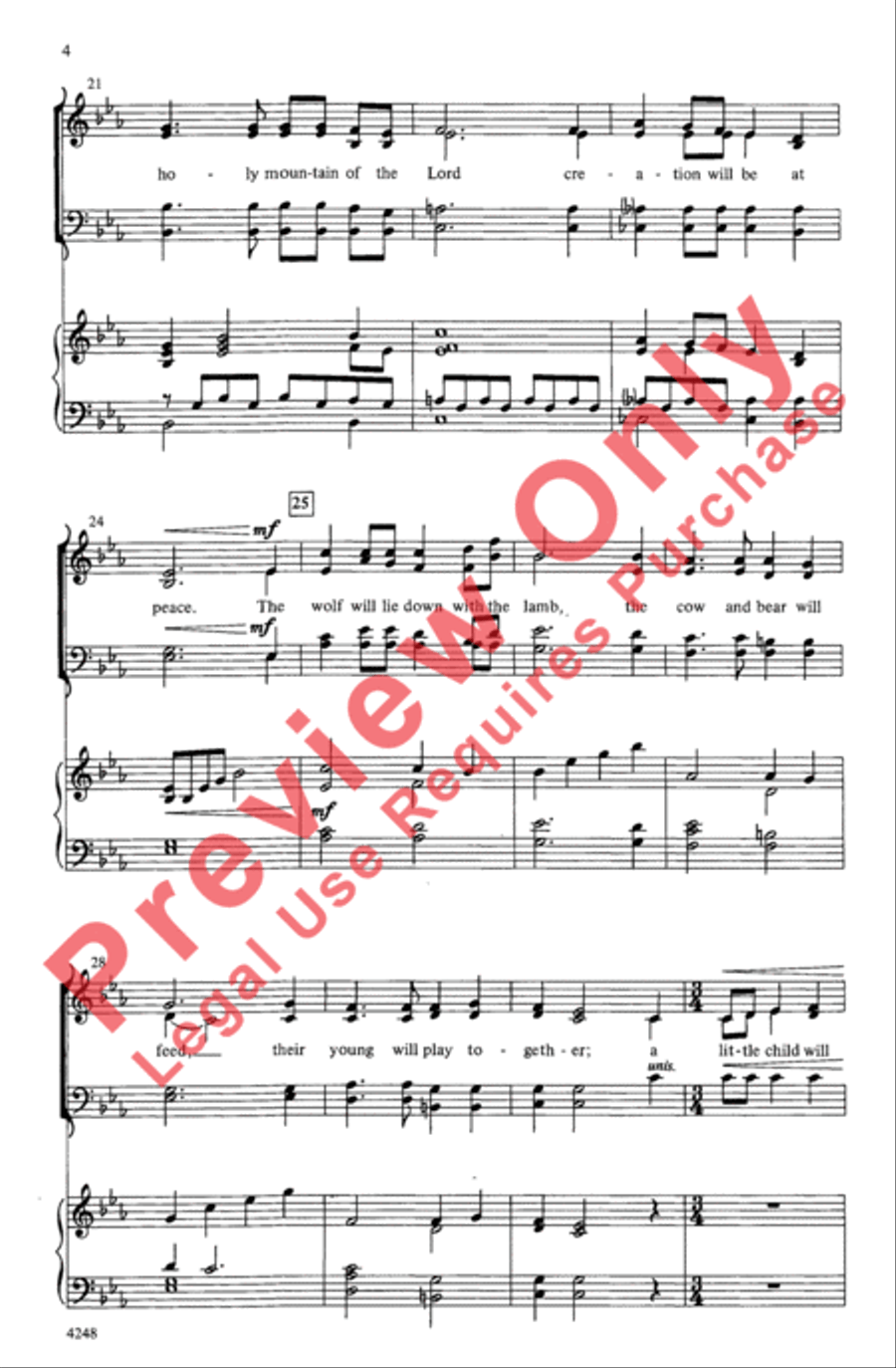 Creation Will Be at Peace 4-Part scores gallery preview page 4