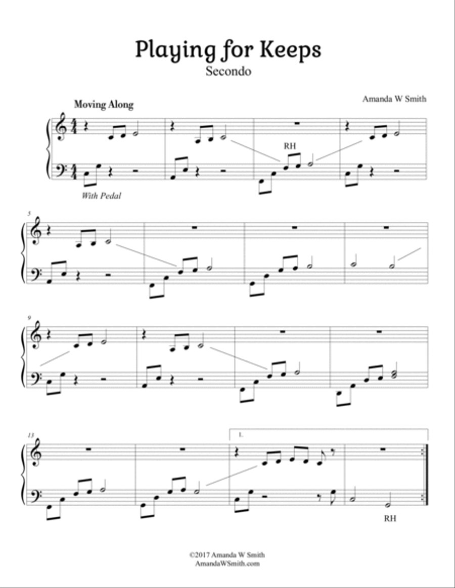 Playing For Keeps - Piano Duet for 2 Beginners Easy Piano scores gallery preview page 2