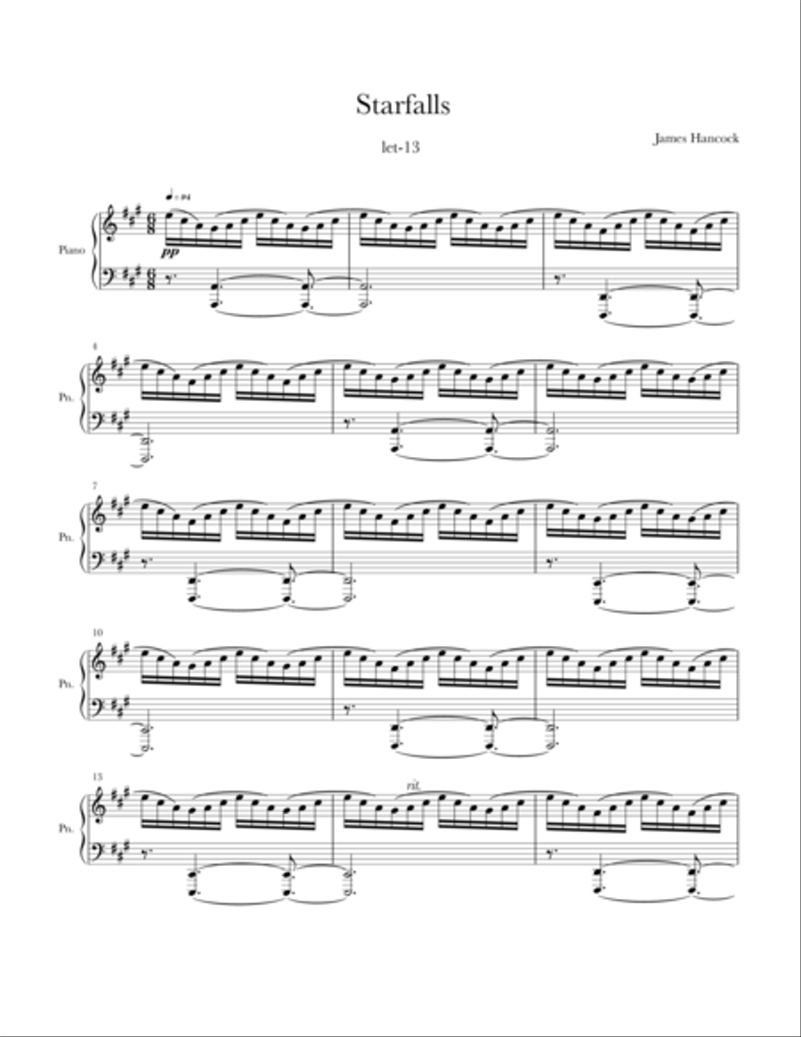 Starfalls Starfalls Piano Solo scores gallery preview page 1