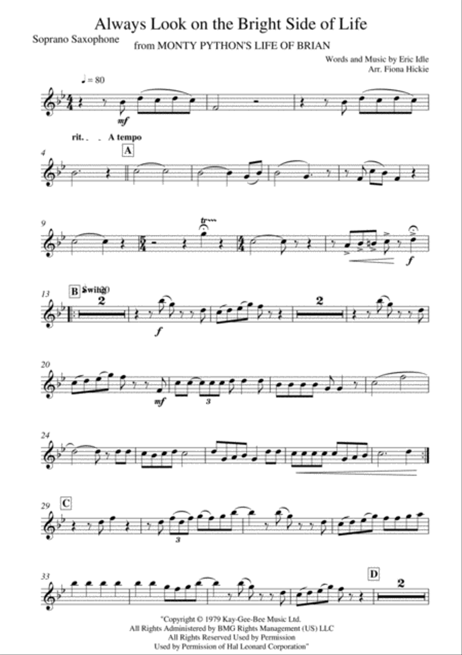 Always Look On The Bright Side Of Life Woodwind Quintet scores gallery preview page 5