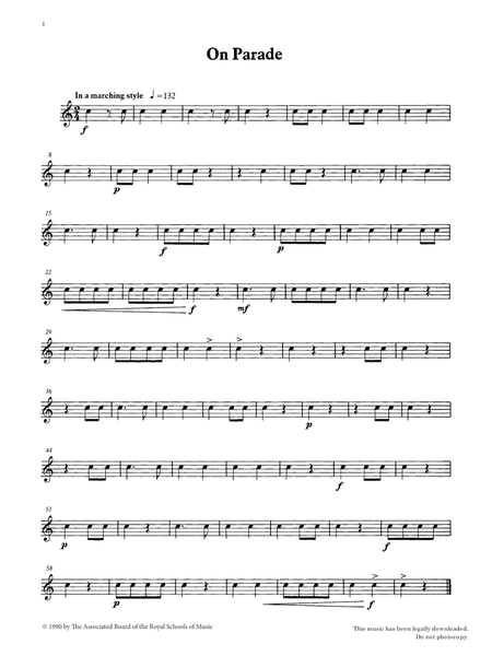 On Parade from Graded Music for Snare Drum, Book I