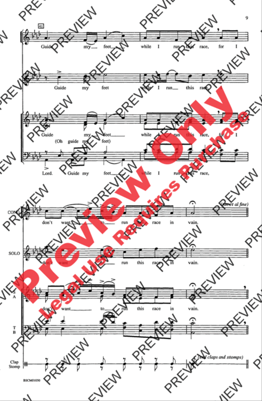 Guide My Feet 4-Part scores gallery preview page 8
