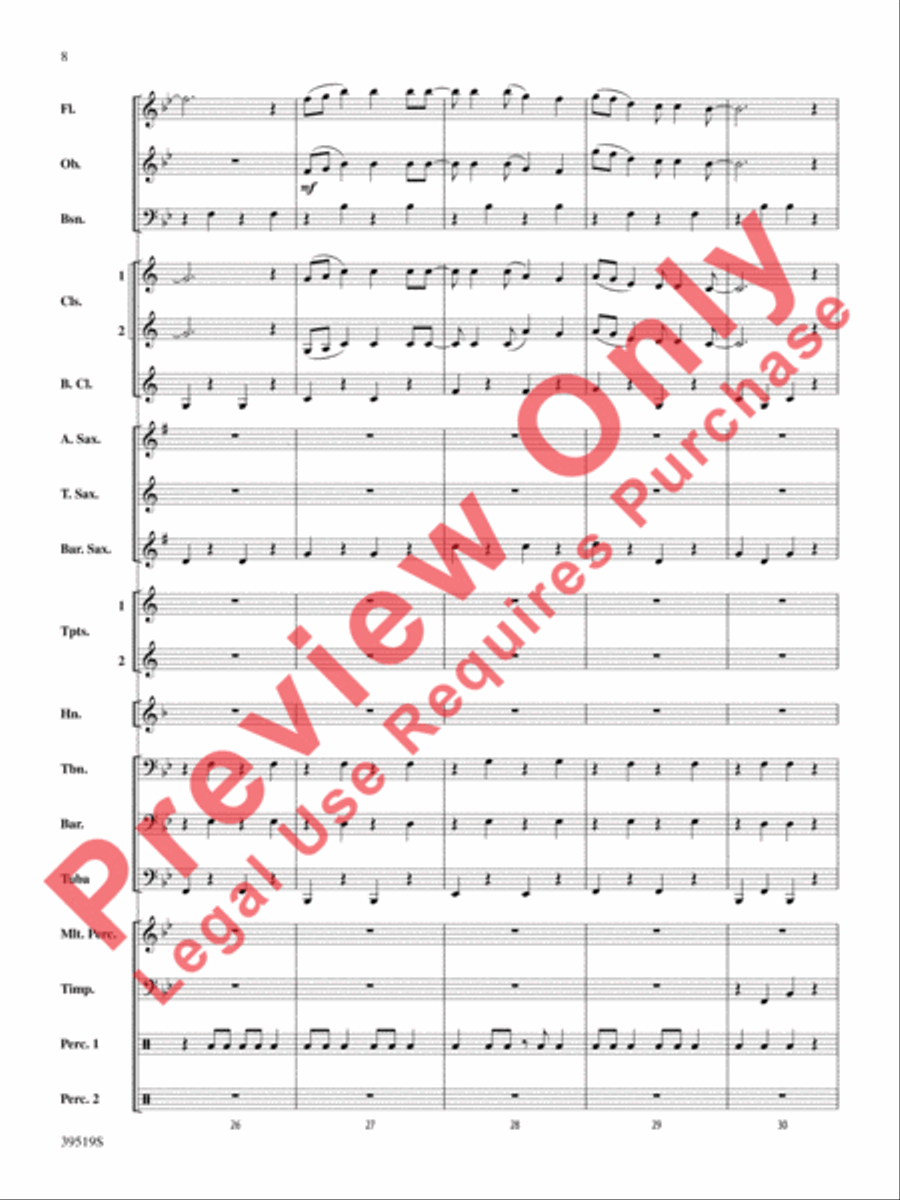 Zydeco Cajun Crawdad Dance Concert Band scores gallery preview page 9