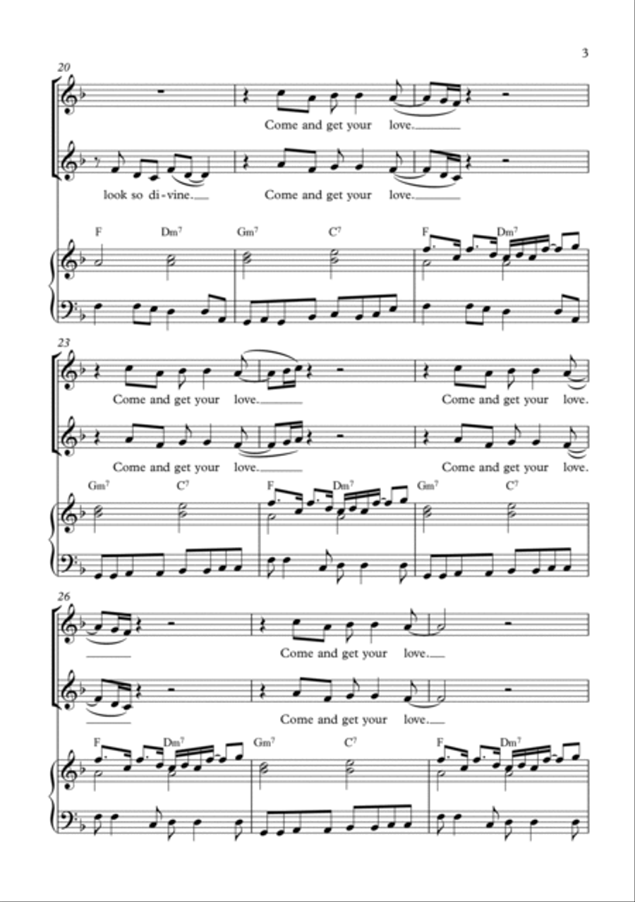 Come And Get Your Love Come And Get Your Love SA scores gallery preview page 3