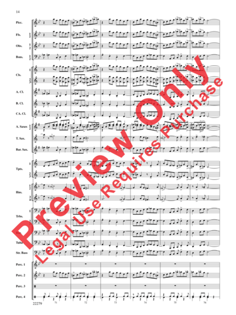 Bayou Breakdown Concert Band scores gallery preview page 15