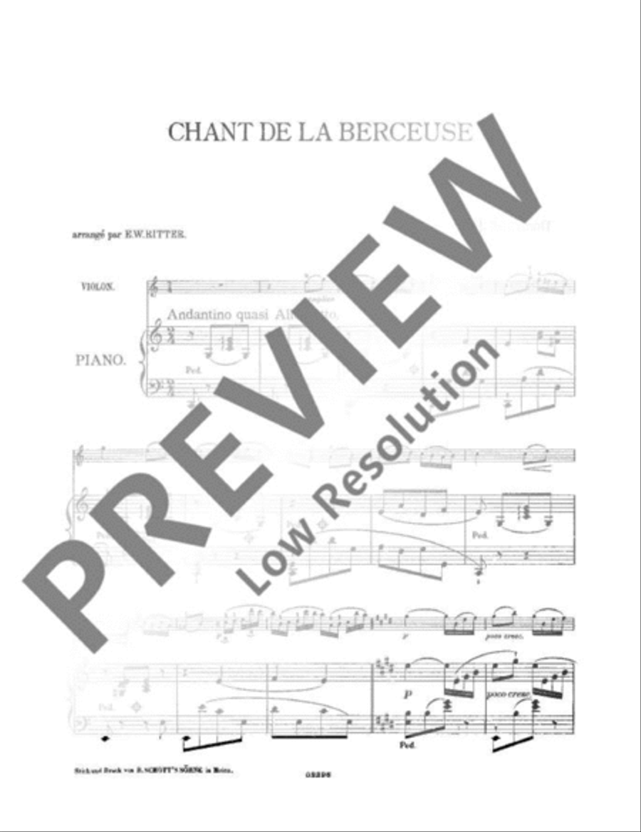 Chant de la Berceuse Violin Solo scores gallery preview page 3