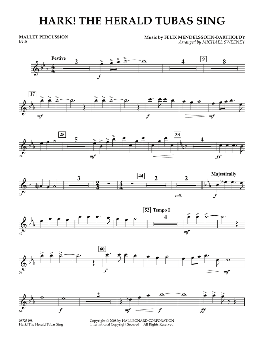 Hark! The Herald Tubas Sing - Mallet Percussion Concert Band scores gallery preview page 1
