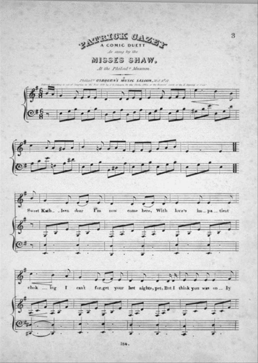Patrick Cazey. A Comic Duetto Voice scores gallery preview page 2