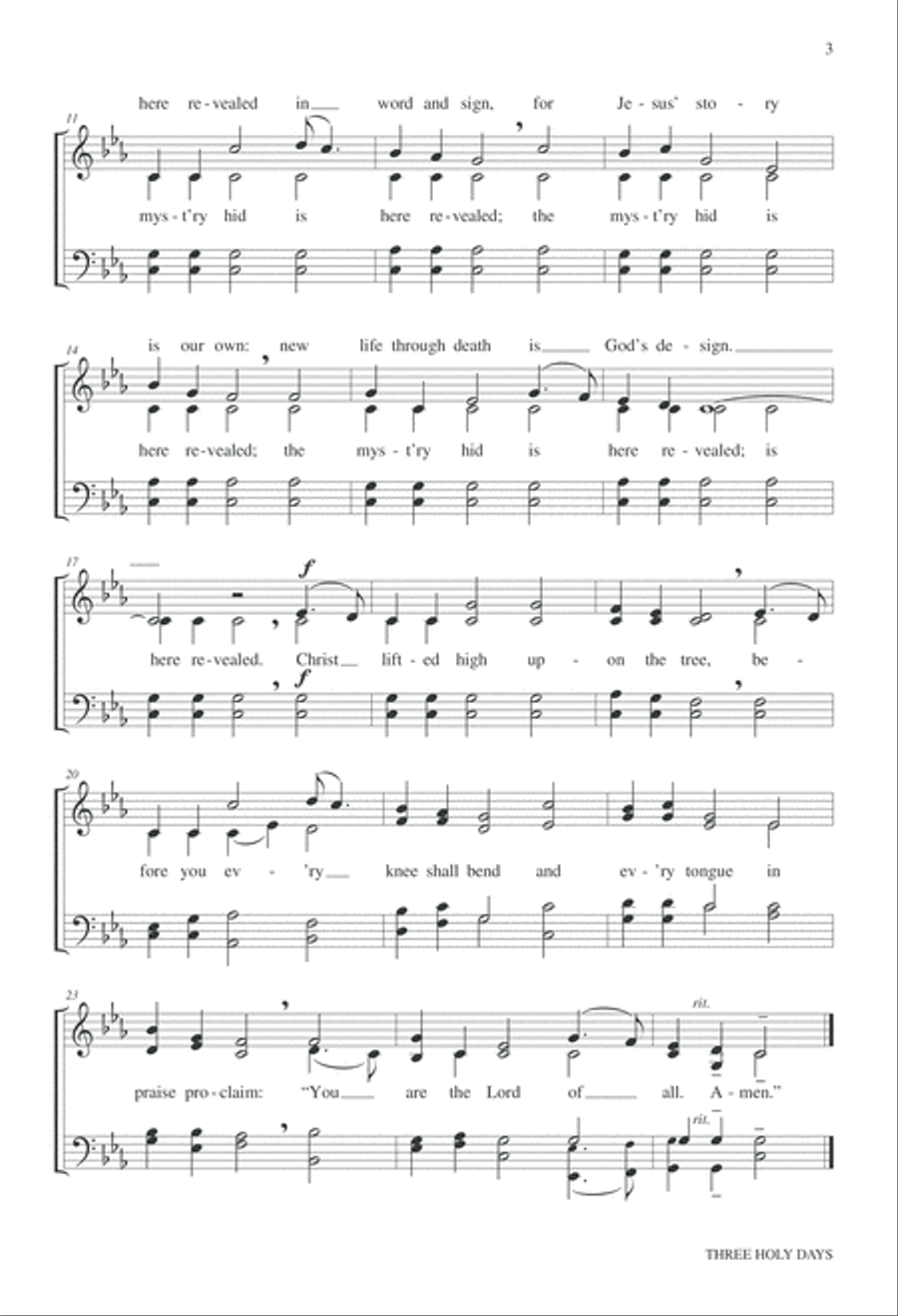 Three Holy Days 4-Part scores gallery preview page 4