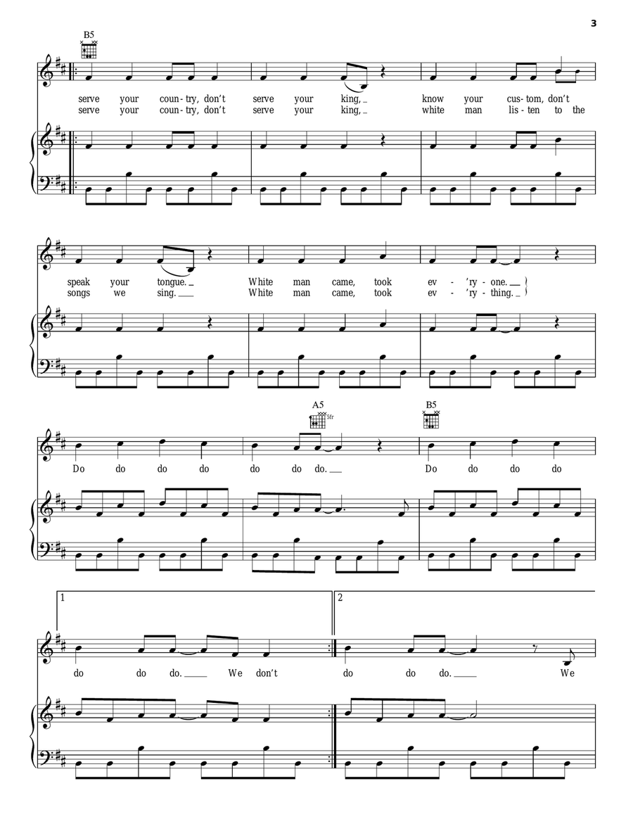 The Dead Heart Piano, Vocal, Guitar scores gallery preview page 3