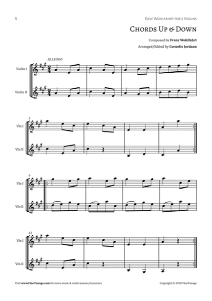 Easy Wohlfahrt for 2 Violins - 17 Duets for Students & Teachers