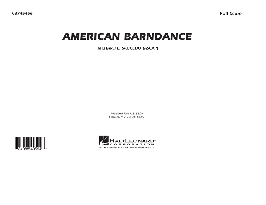 American Barndance - Full Score Marching Band scores gallery preview page 1