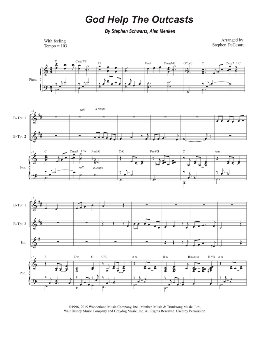 God Help The Outcasts Brass Ensemble scores gallery preview page 1
