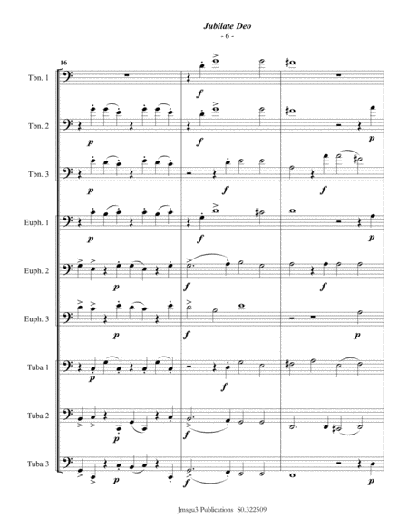 Gabrieli: Jubilate Deo Ch. 136 for Low Brass Choir image number null