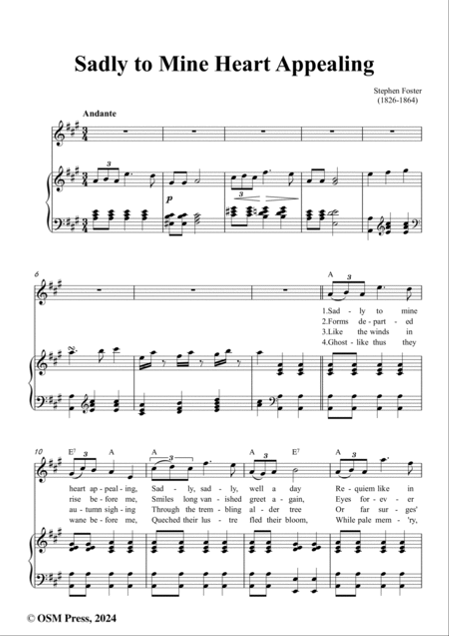 S. Foster-Sadly to Mine Heart Appealing,in A Major Voice scores gallery preview page 2