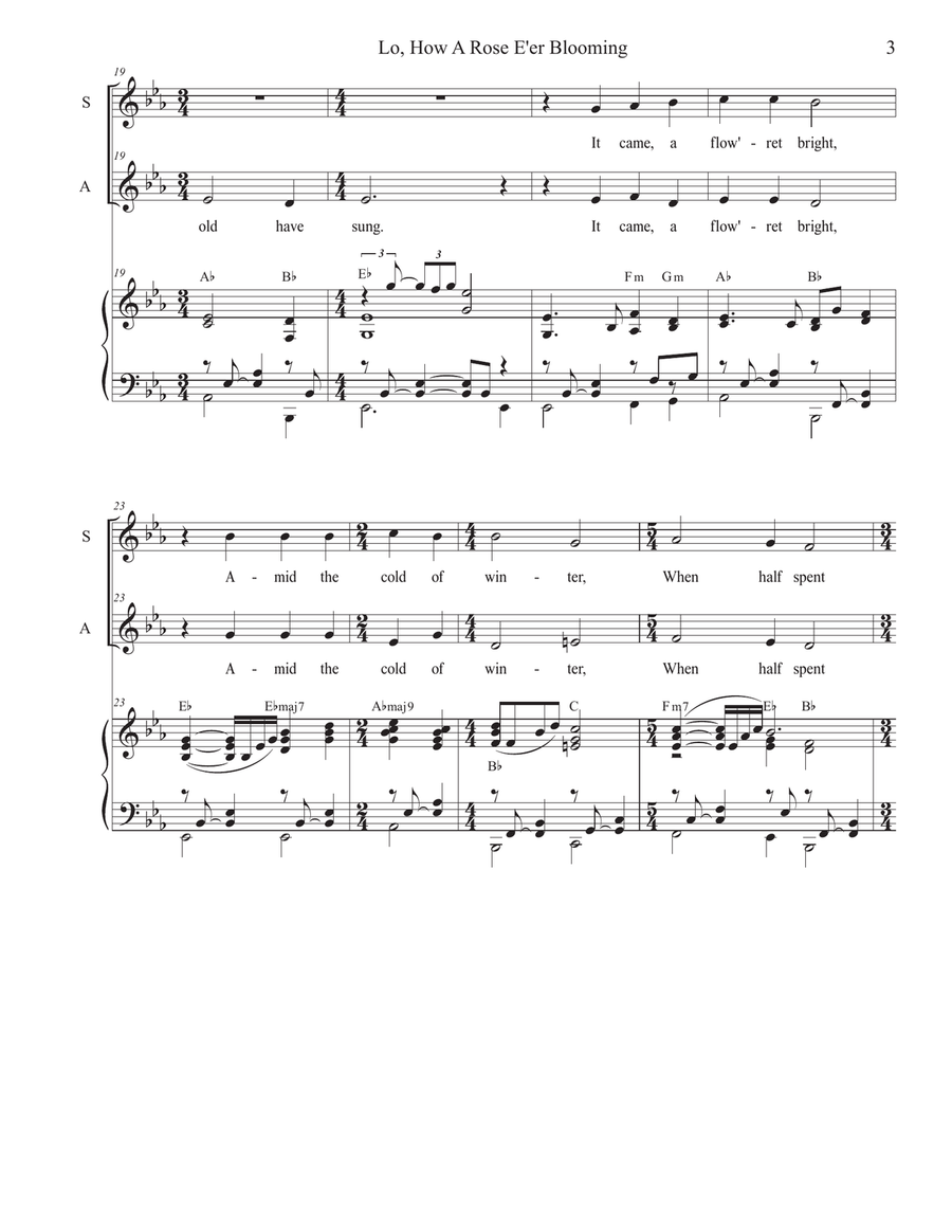 Lo, How A Rose E'er Blooming (Duet for Soprano and Alto solo) image number null