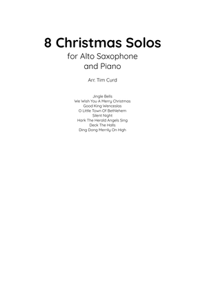 Book cover for 8 Christmas Solos for Alto Saxophone and Piano