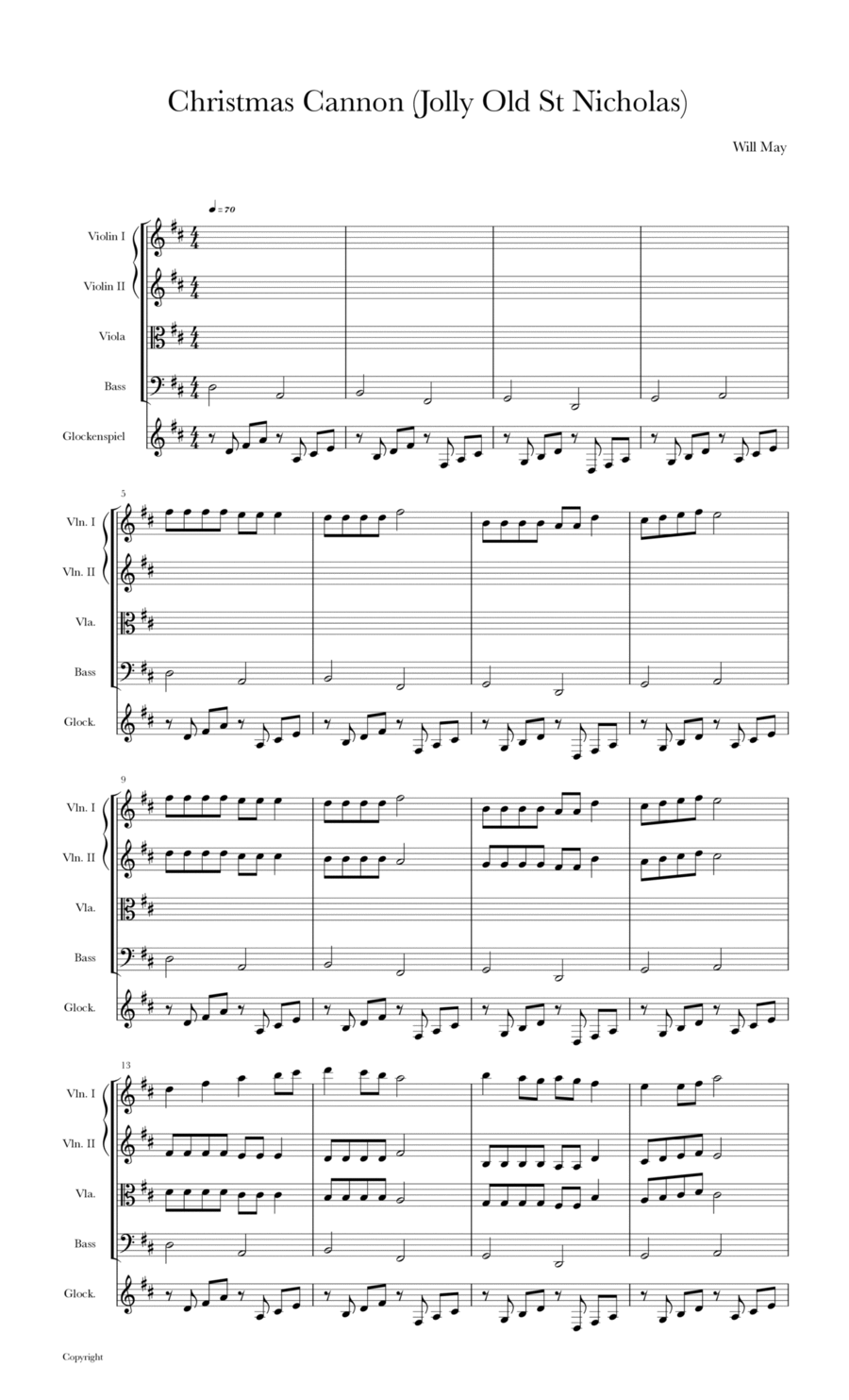 Christmas Canon (Jolly Old St Nicholas) Small Ensemble scores gallery preview page 1