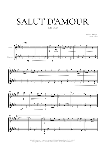 Salut D’amour (Flute Duet) - Edward Elgar image number null