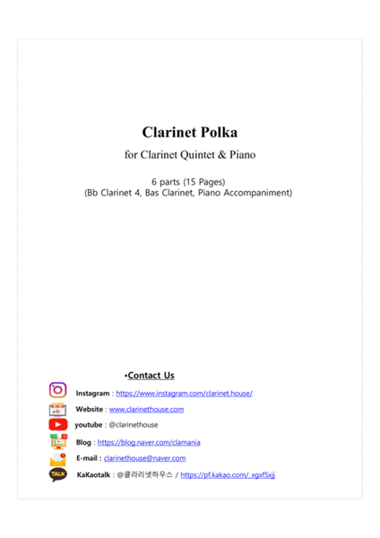 Clarinet Polka for Clarinet Quintet & Piano