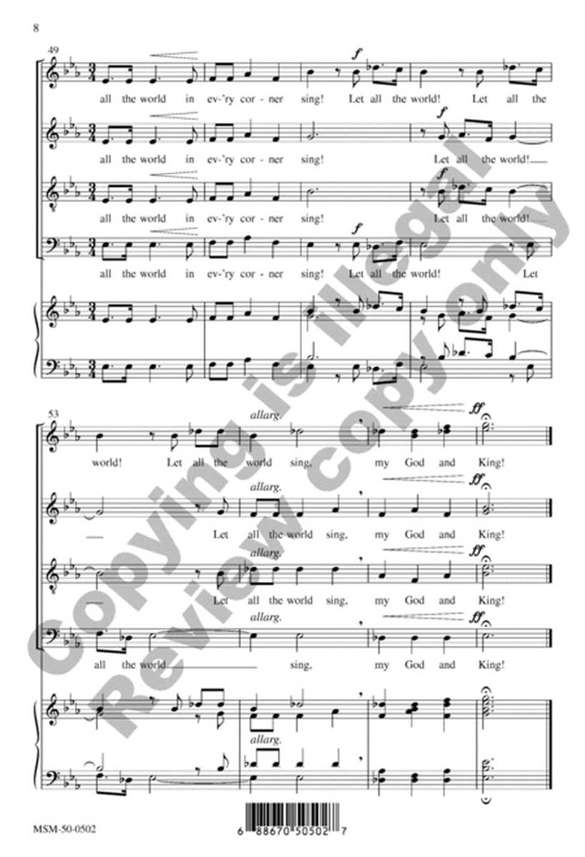 Let All the World in Every Corner Sing: A Choral Fanfare image number null