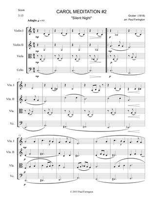 "Silent Night" from 12 CAROL MEDITATIONS for String Quartet