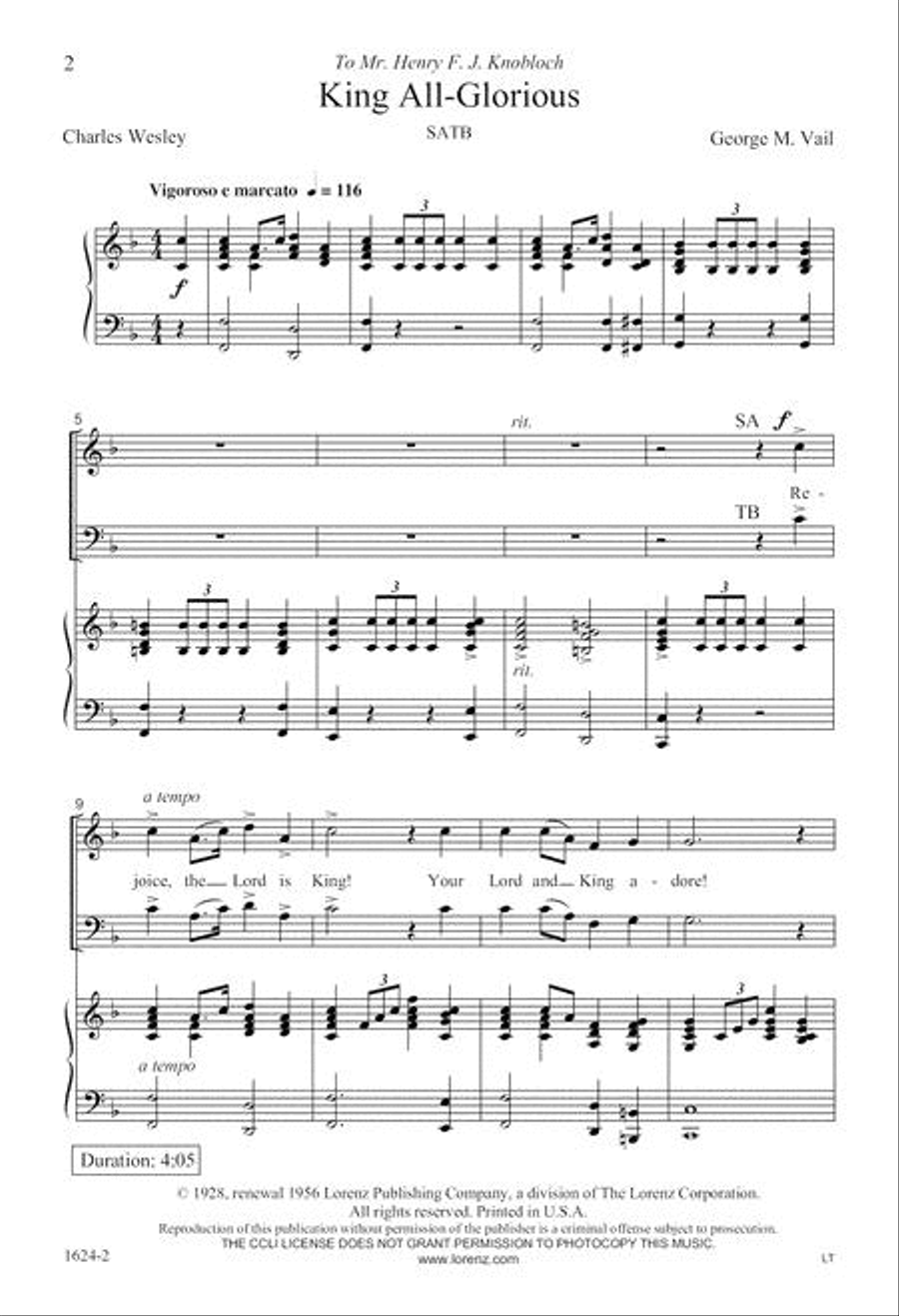 King All-Glorious King All-Glorious 4-Part scores gallery preview page 2