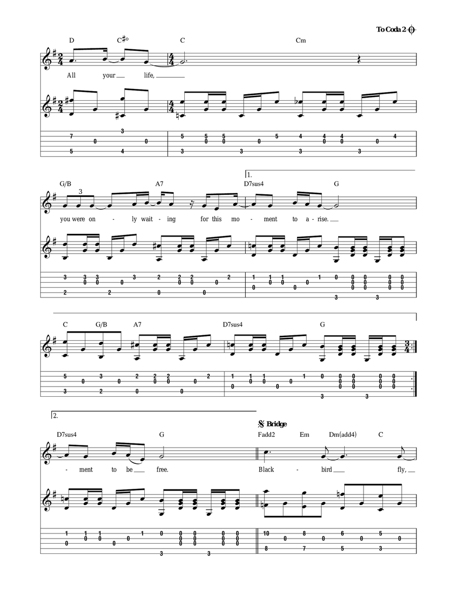 Blackbird Acoustic Guitar scores gallery preview page 2