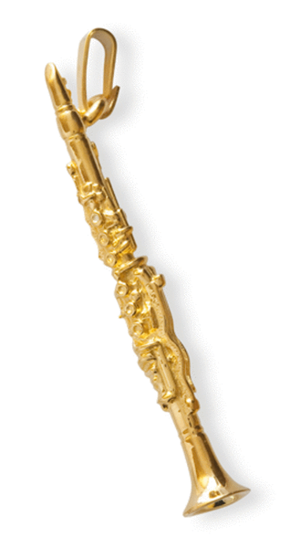 Gold-plated pendant : clarinet