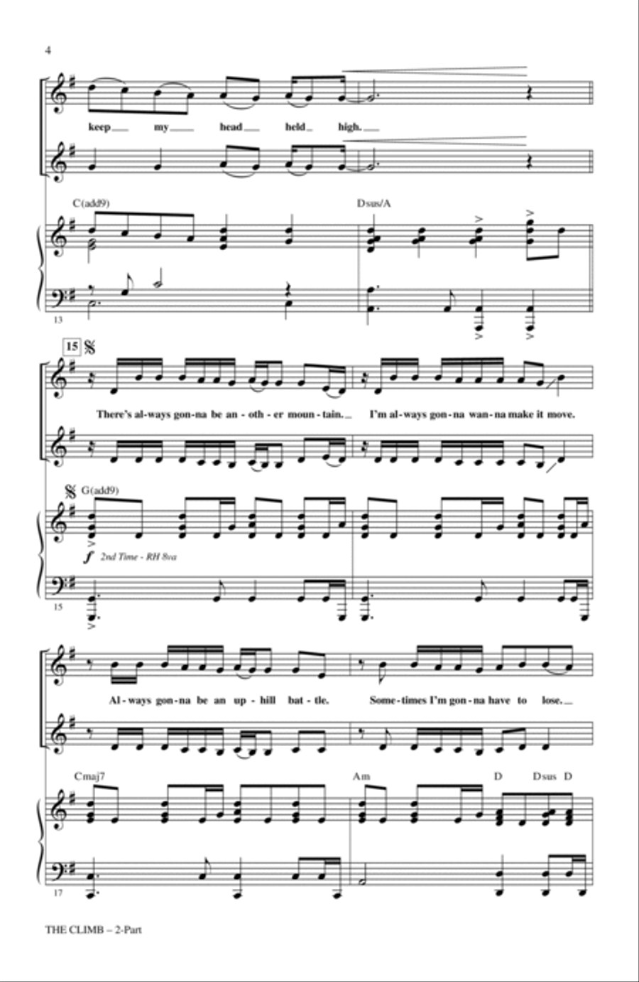 The Climb (from Hannah Montana: The Movie) (arr. Mark Brymer) 2-Part scores gallery preview page 3