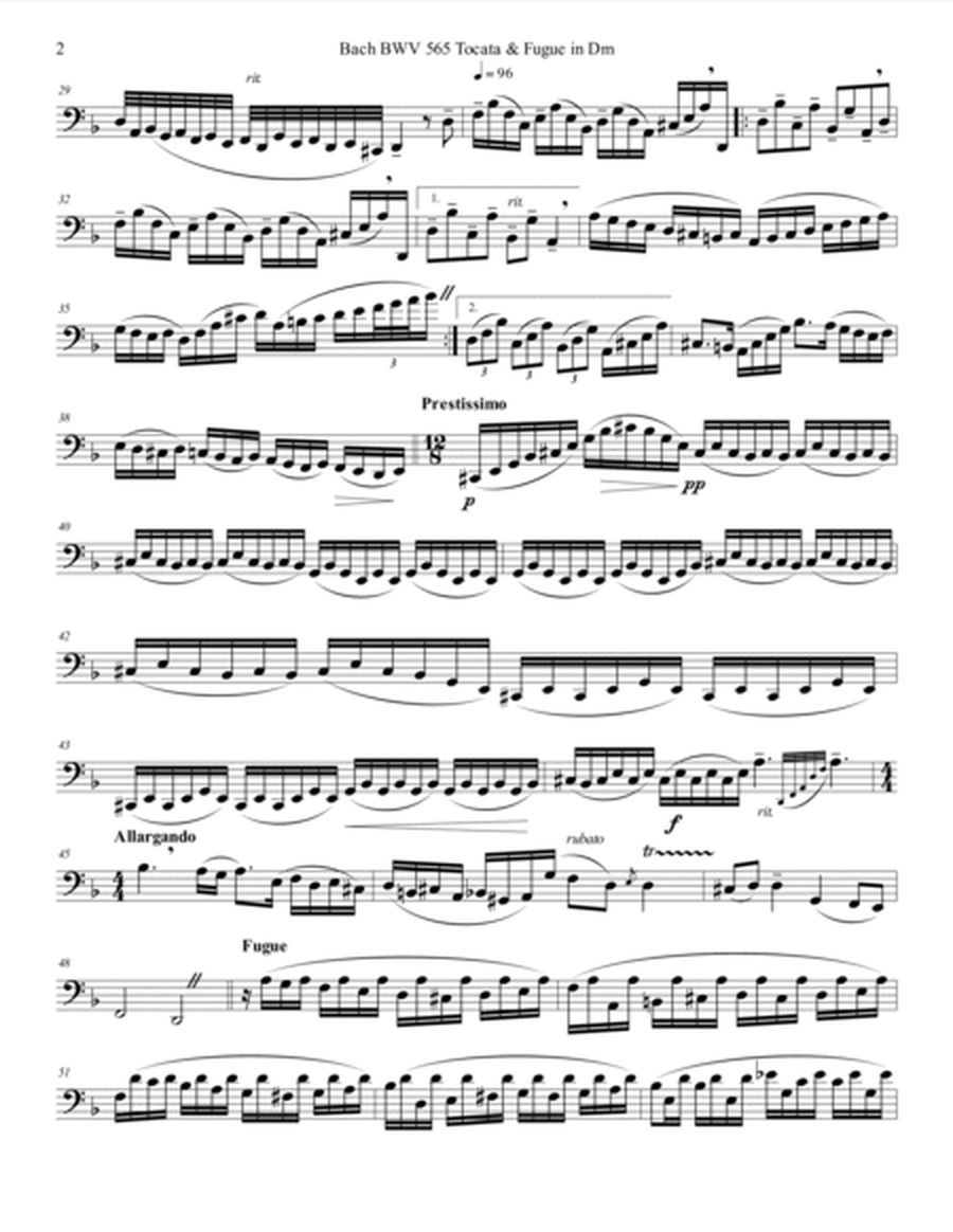 Bach BWV 565 Tocatta and Fugue Bassoon Study