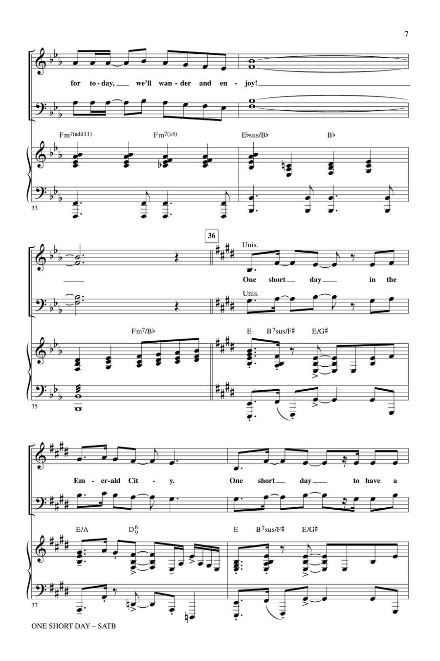 One Short Day (from Wicked) 4-Part scores gallery preview page 6