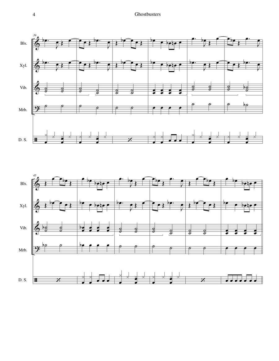 Ghostbusters Percussion Ensemble scores gallery preview page 4